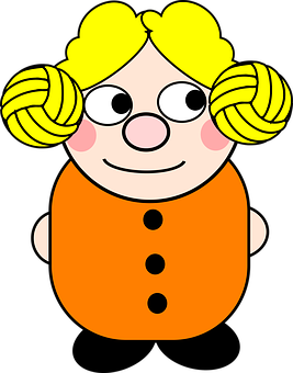 Cartoon Girlwith Pigtails