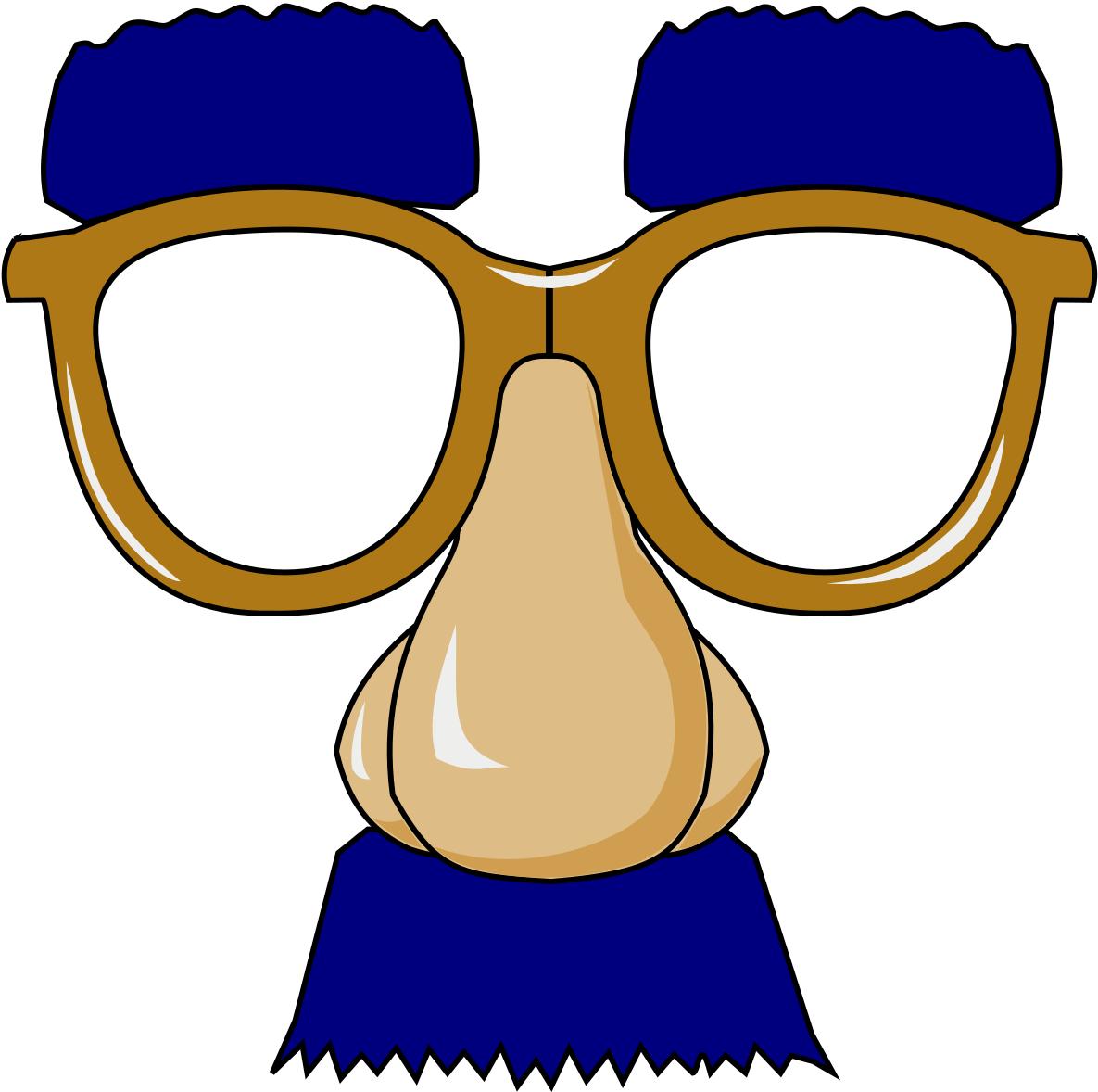Cartoon Glassesand Nose Disguise PNG with transparent background