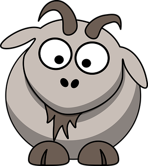 Cartoon Goat Character PNG with transparent background