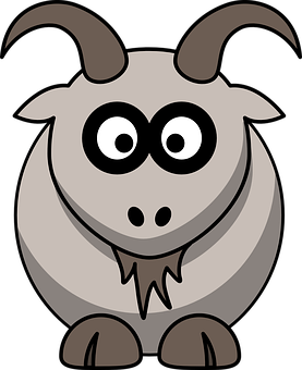 Cartoon Goat Graphic PNG with transparent background