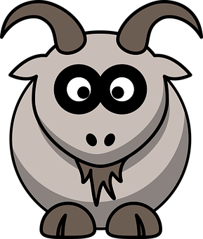 Cartoon Goat Graphic PNG with transparent background