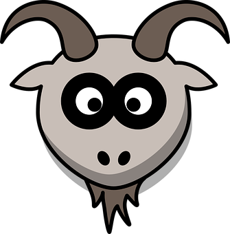 Cartoon Goat Head Graphic PNG with transparent background