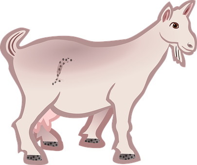 Cartoon Goat Illustration PNG with transparent background