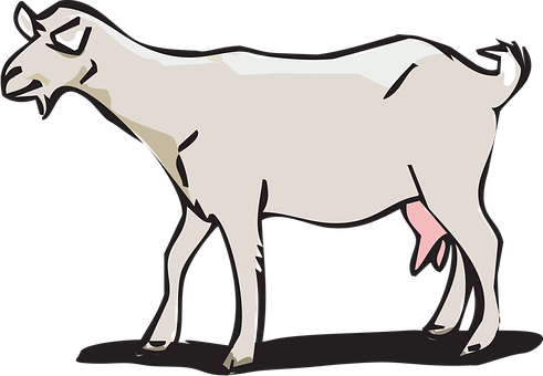 Cartoon Goat Illustration PNG with transparent background