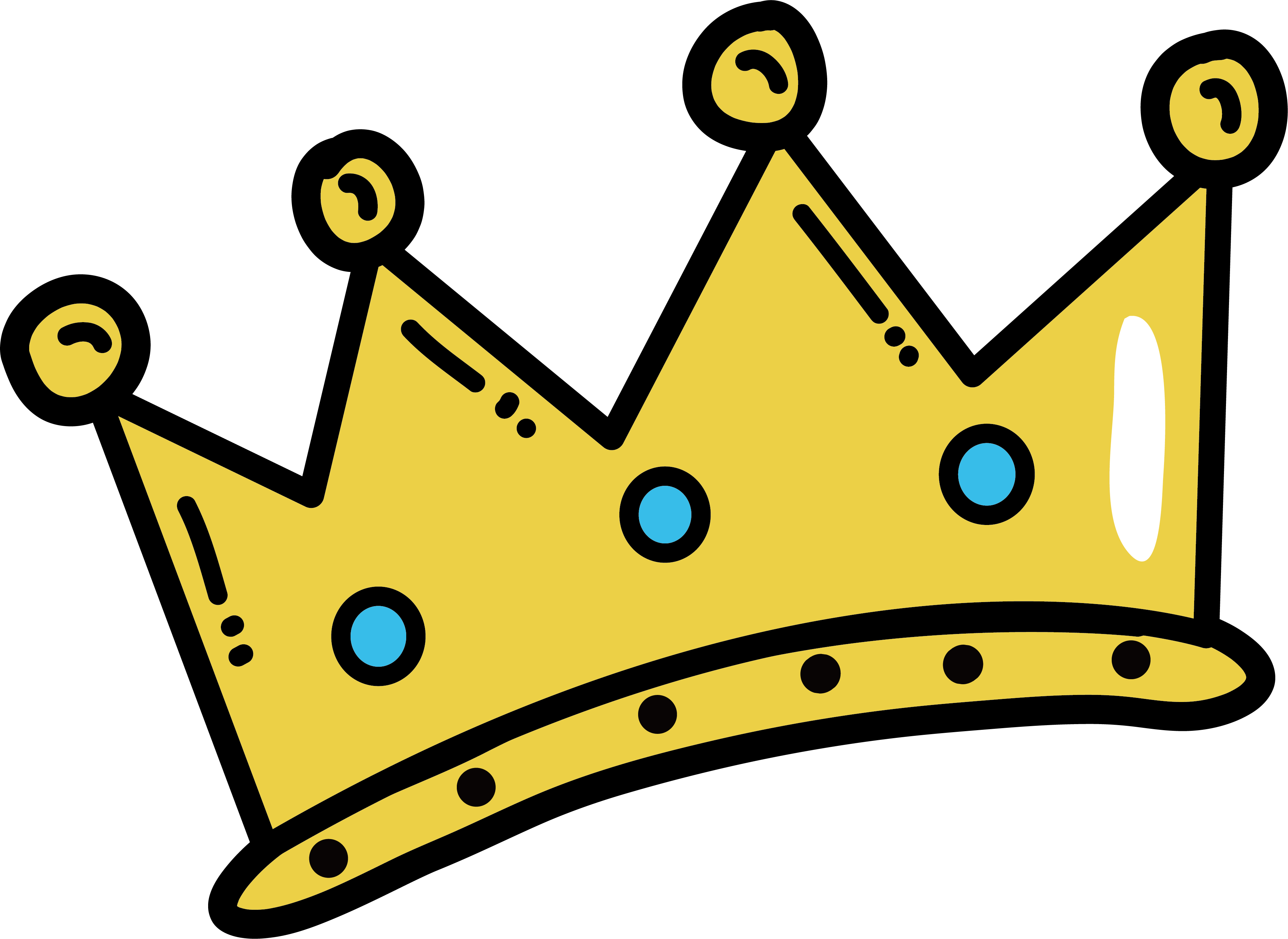 Cartoon Golden Crown Transparent Background