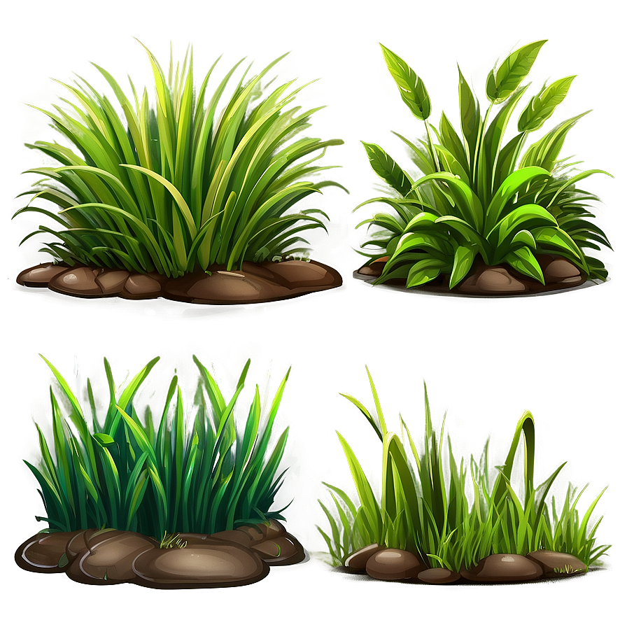 Cartoon Grass For Landscape Png 06122024