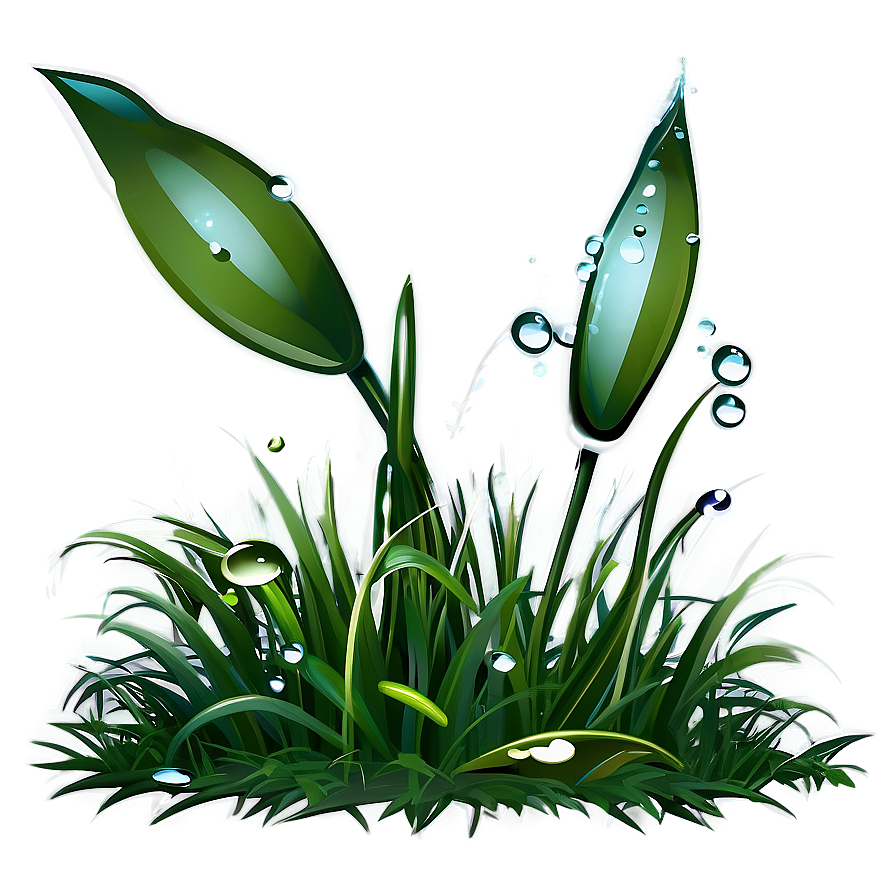 Cartoon Grass With Dew Png 06122024