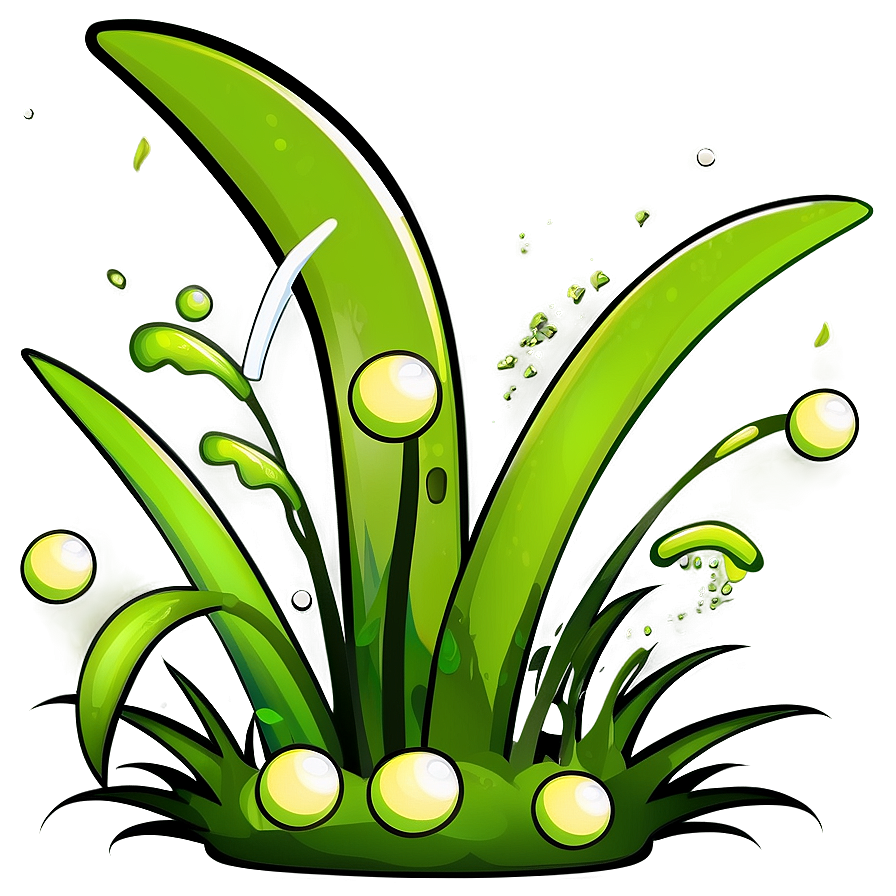 Cartoon Grass With Dew Png Mlb