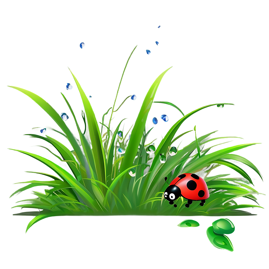 Cartoon Grass With Ladybug Png 75