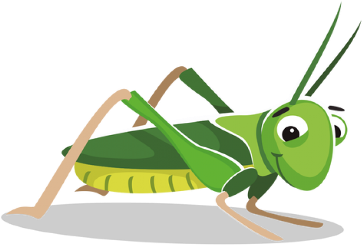 Cartoon Grasshopper Smiling