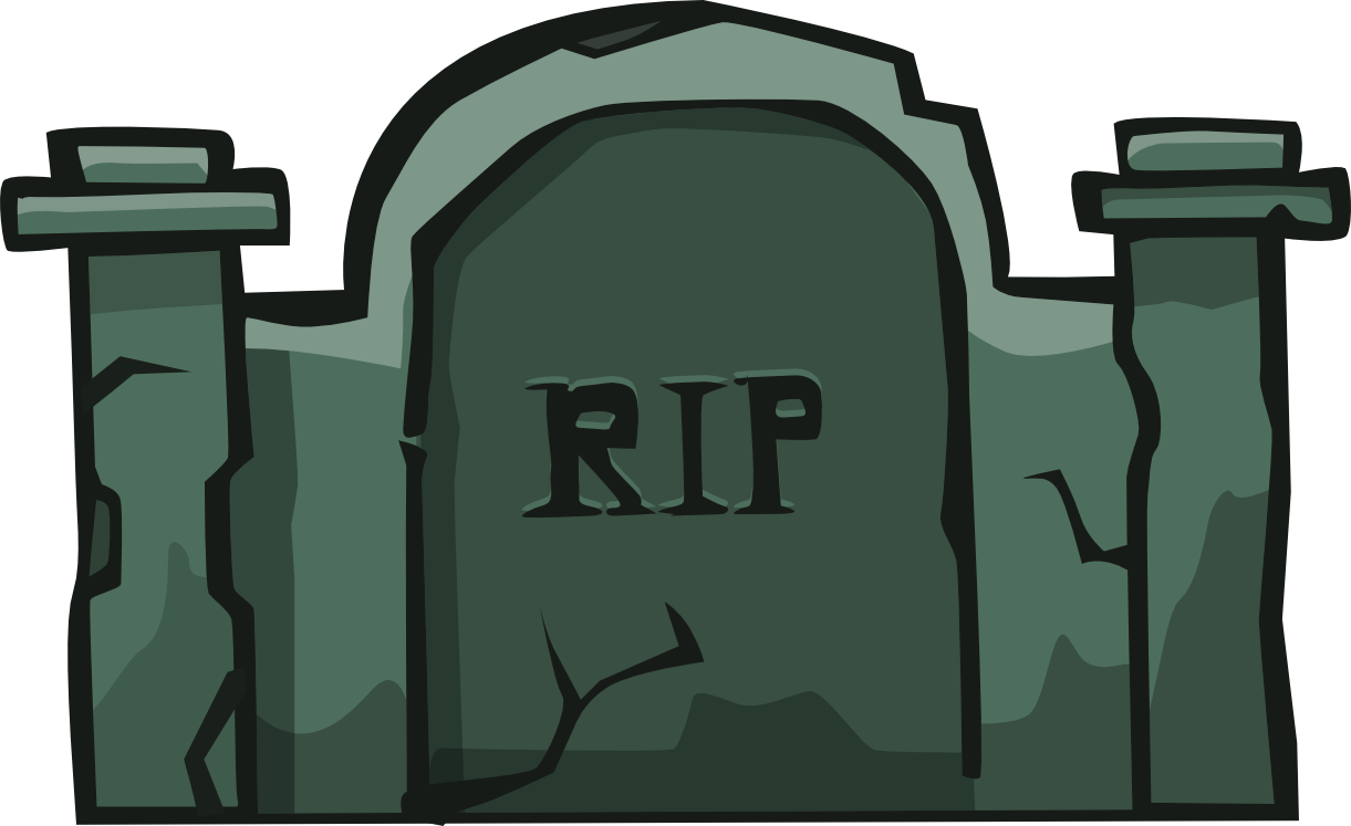 Cartoon Gravestone R I P PNG with transparent background