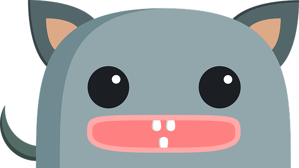 Cartoon_ Gray_ Cat_ Face_ Vector