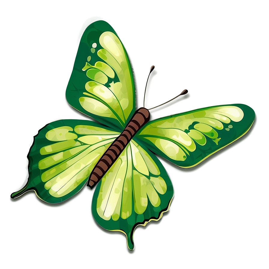 Cartoon Green Butterfly Png 06202024