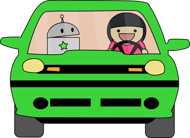 Driving - Cartoon Robot Driving Car, HD Png Download PNG with transparent background