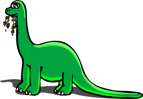 Cartoon Green Dinosaur Sneezing PNG with transparent background