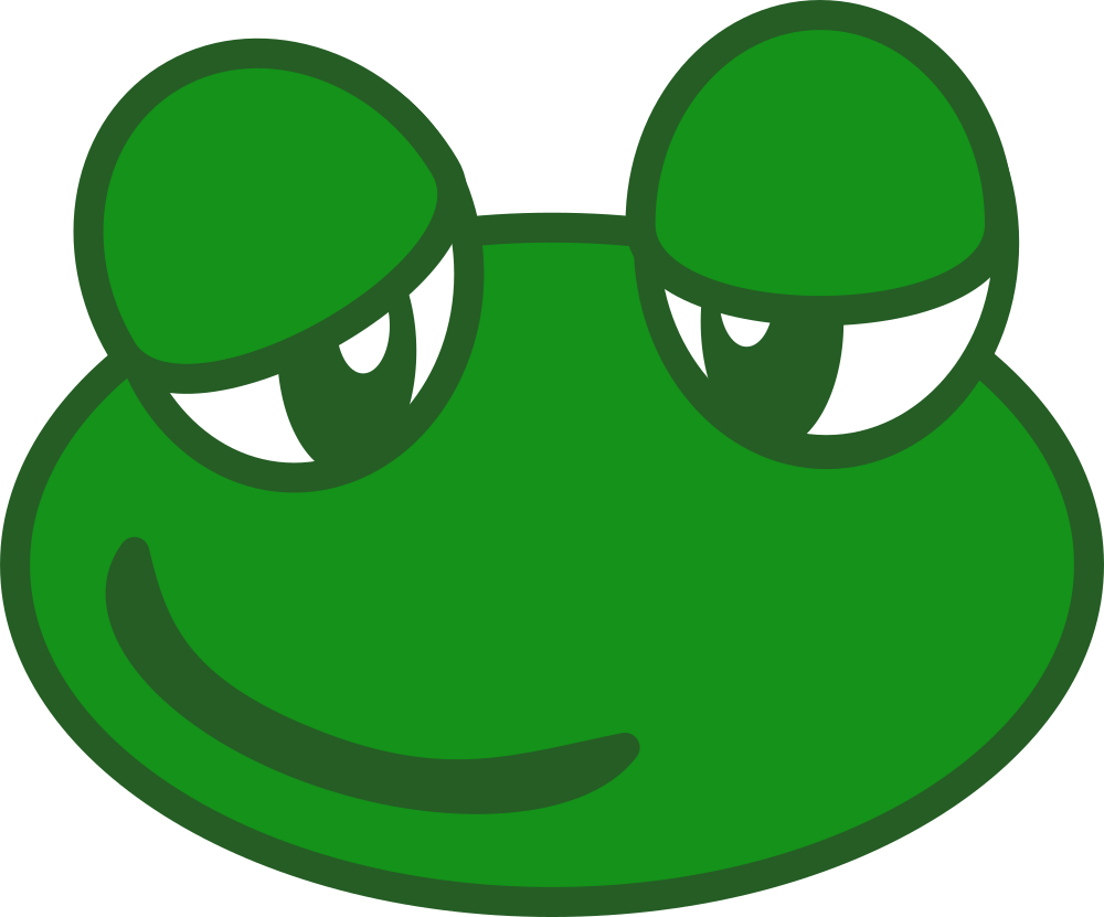 Cartoon Green Frog Face Graphic