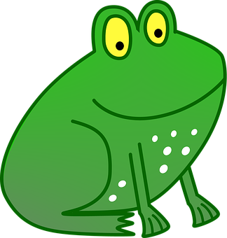 Cartoon Green Frog Illustration PNG with transparent background