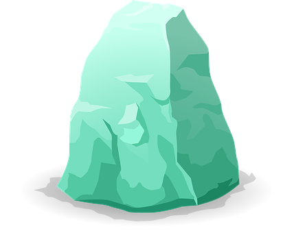 Cartoon Green Rock Vector PNG with transparent background