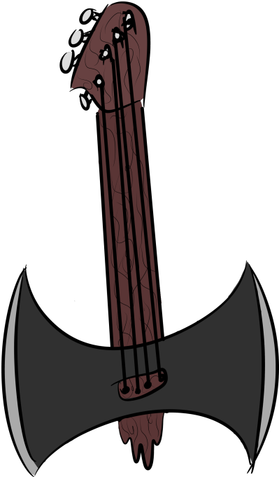 Cartoon Guitar Dagger Illustration