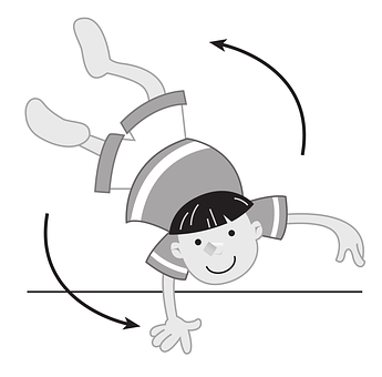 Cartoon Gymnastics Handstand Tutorial PNG with transparent background