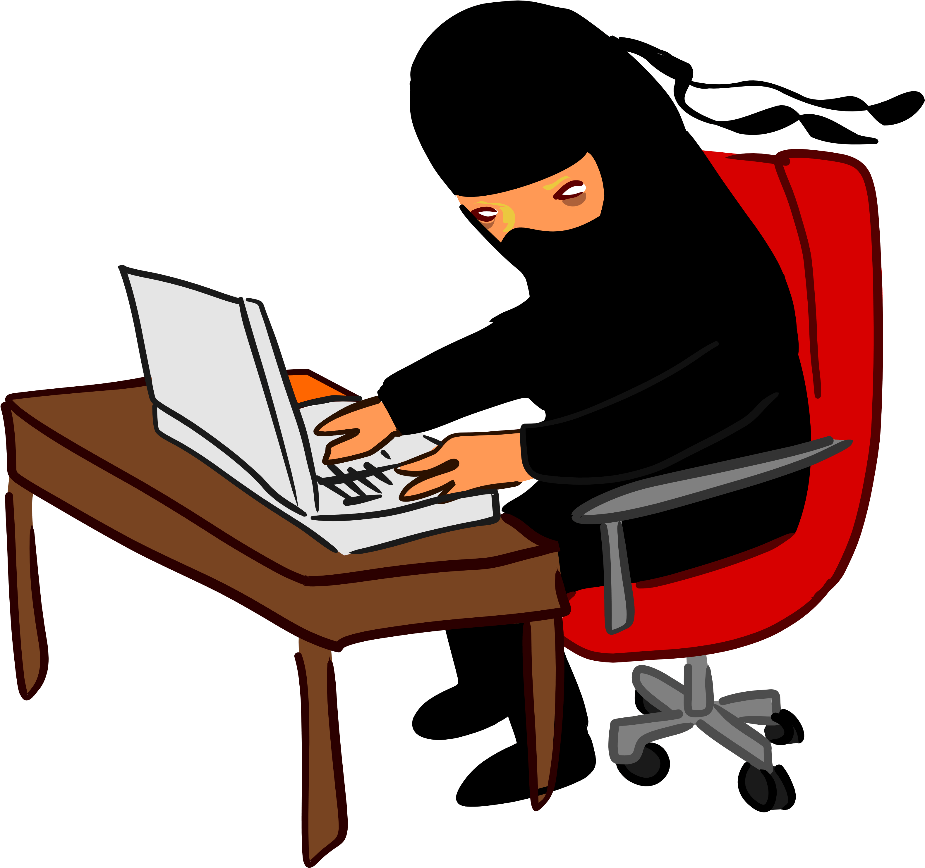 Cartoon Hackerat Computer PNG with transparent background
