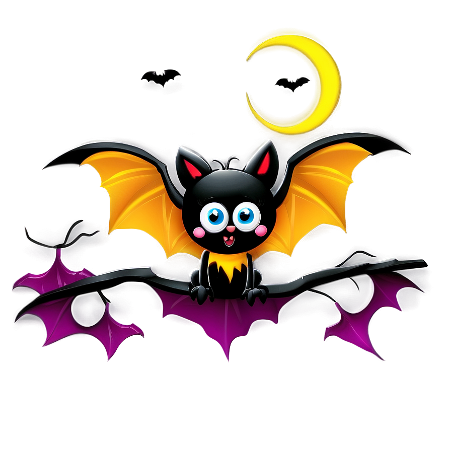 Cartoon Halloween Bats Png 05232024