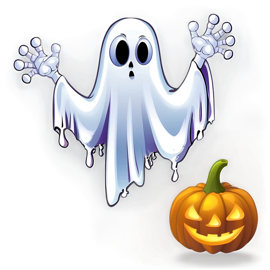 Cartoon Halloween Ghost Png Itk39