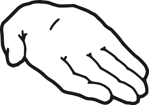 Cartoon_ Hand_ Silhouette_ Vector PNG with transparent background
