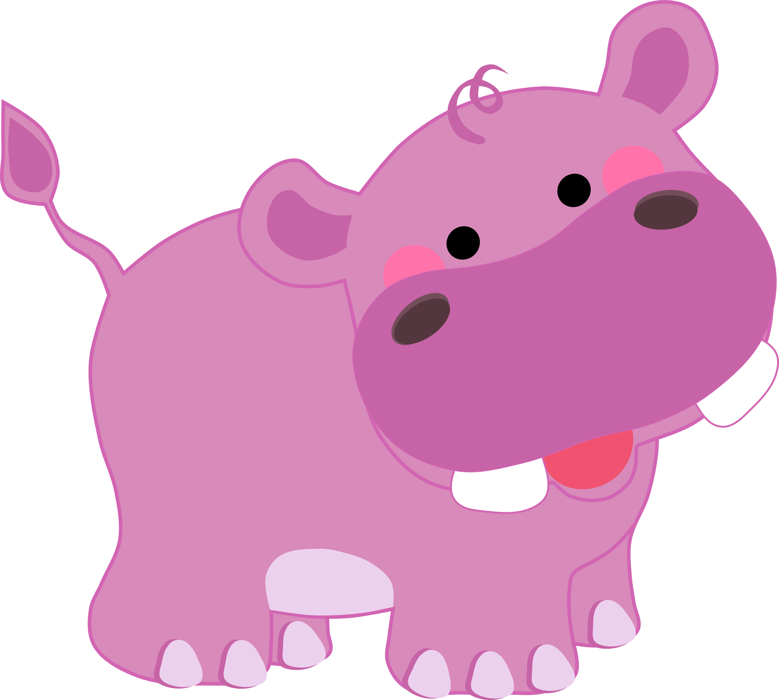 Cartoon Happy Hippopotamus