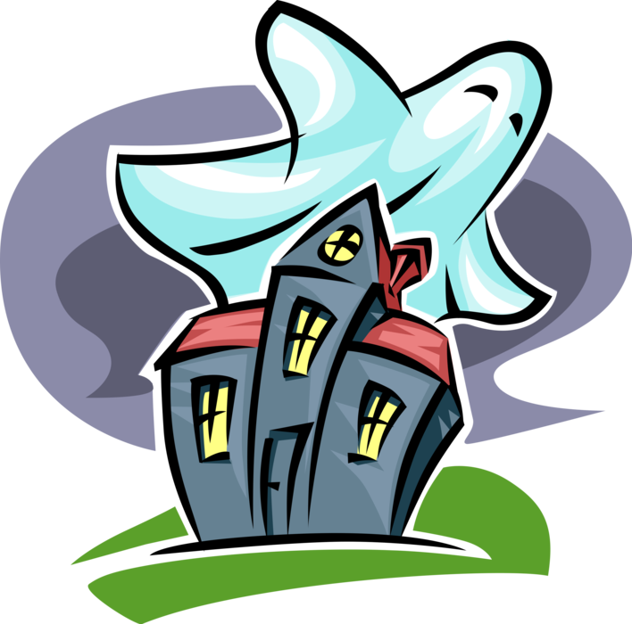 Vector Illustration Of Halloween Haunted House And - Haunted House Clipart, HD Png Download PNG with transparent background