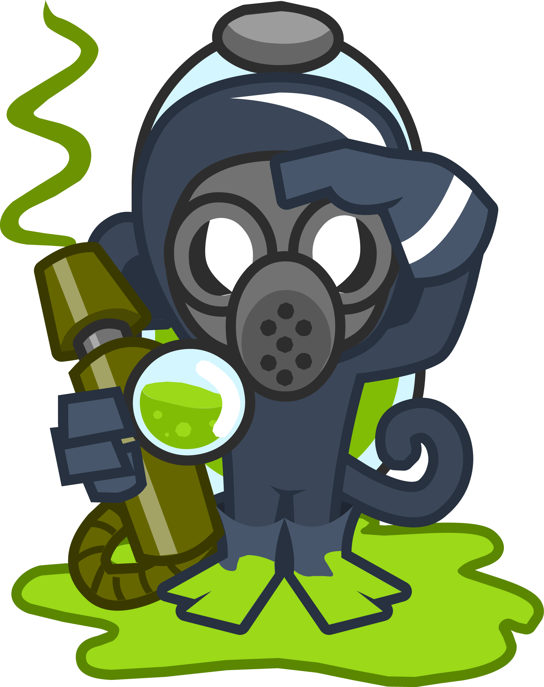 Cartoon Hazmat Octopus Character