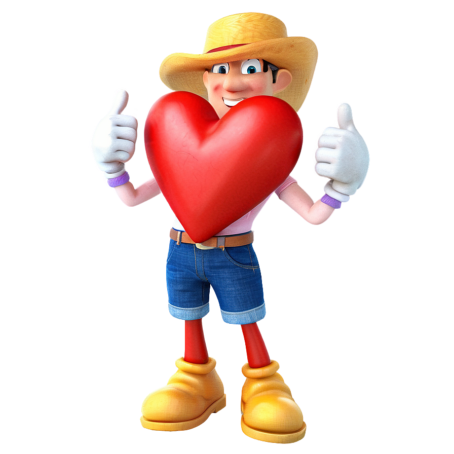 Cartoon Heart Character Png D