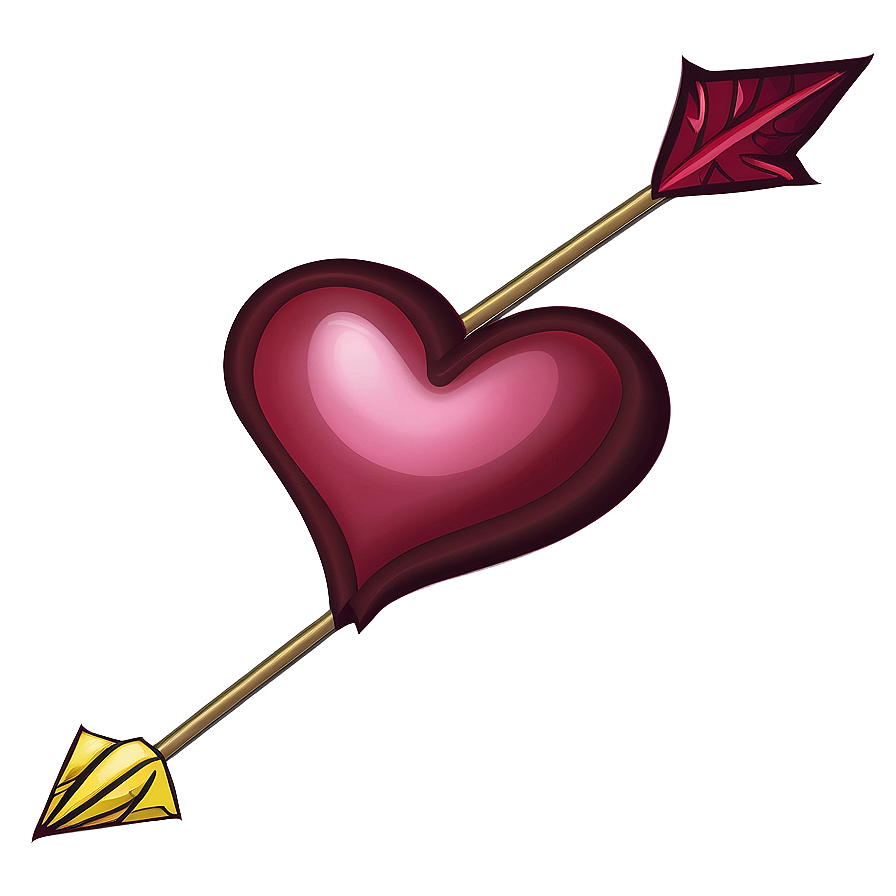 Cartoon Heart With Cupid Arrow Png 76