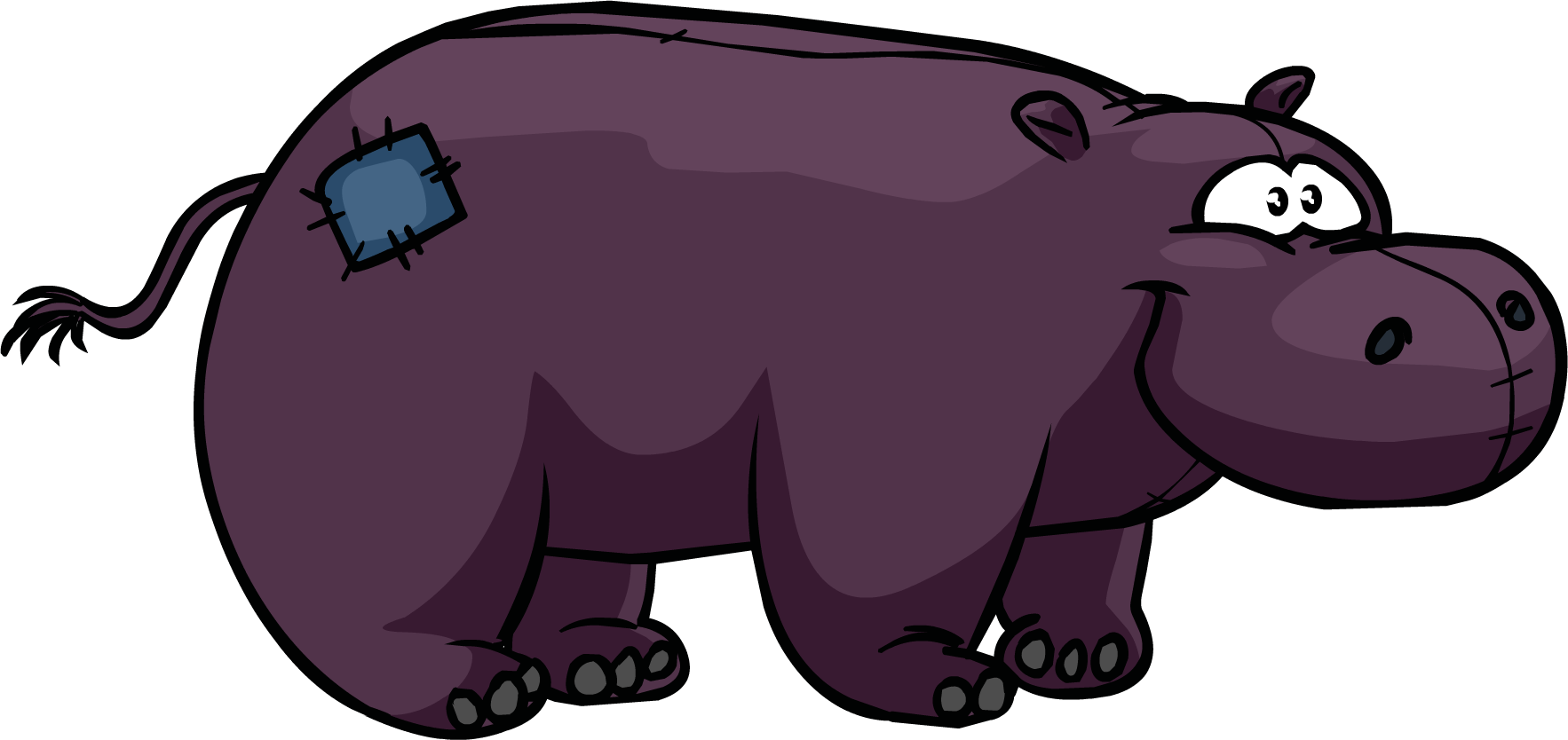 Cartoon Hippopotamuswith Patch