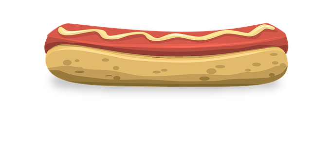 Cartoon Hotdog Illustration PNG with transparent background