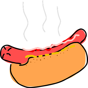 Cartoon Hotdog Steamy Illustration