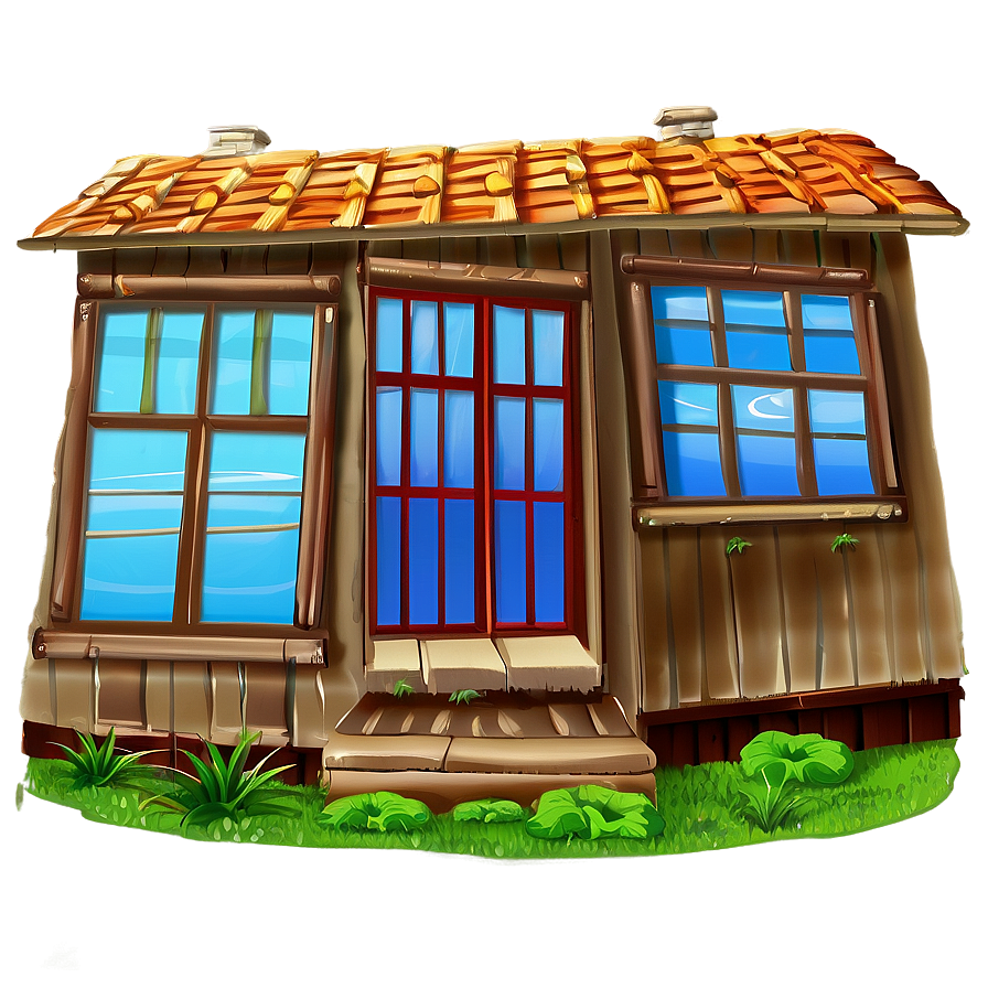 Cartoon House Windows PNG 06112024 PNG with transparent background