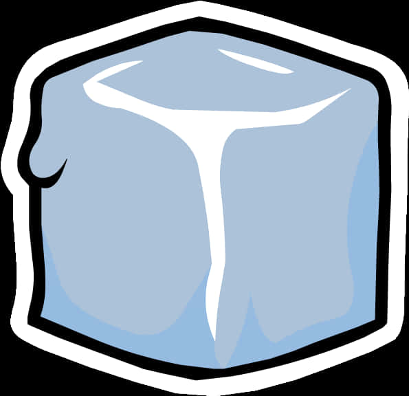 Cartoon Ice Cube Graphic PNG with transparent background
