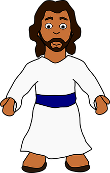Cartoon Jesus Illustration PNG with transparent background