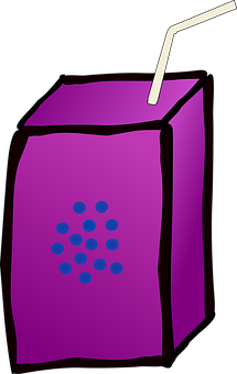 Cartoon Juice Box Graphic PNG with transparent background