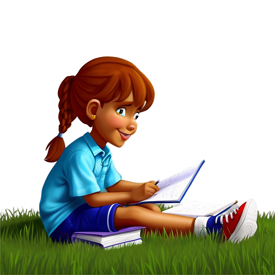 Cartoon Kid Doing Homework Png Yid