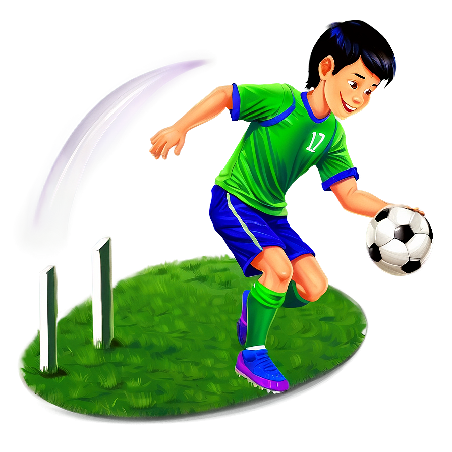 Cartoon Kid Playing Soccer Png 06132024