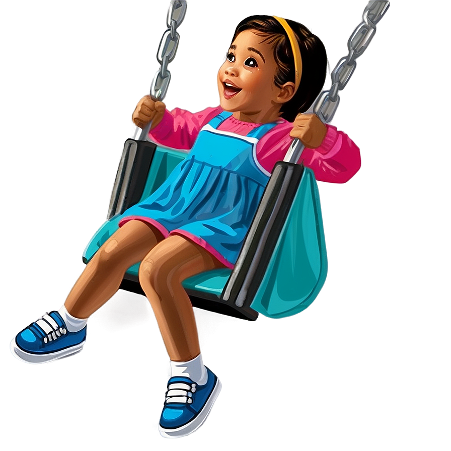 Cartoon Kid Swinging Png Tes12