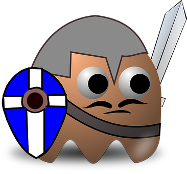 Cartoon Knight Emoji Graphic PNG with transparent background