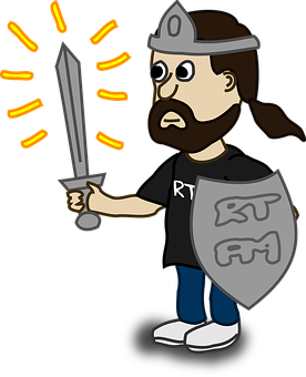 Cartoon Knight With Swordand Shield