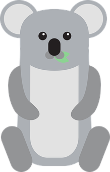 Cartoon Koalawith Pacifier PNG with transparent background