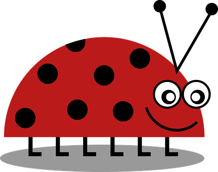 Cartoon Ladybug Smiling PNG with transparent background