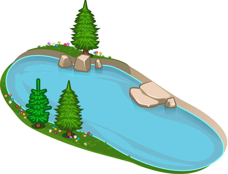 Cartoon Lake Scene