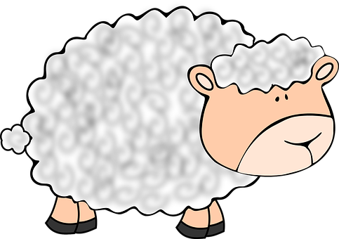 Cartoon Lamb Illustration 483x340 PNG image with a transparent background, free high-resolution download