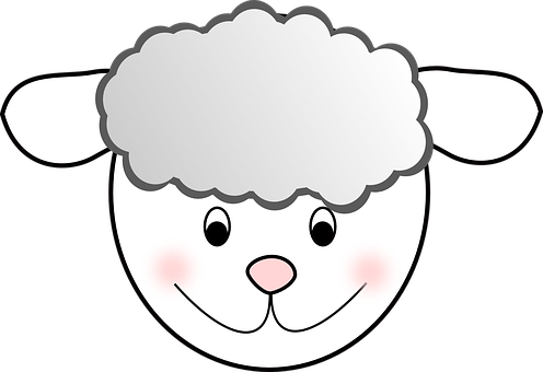 Cartoon Lamb Smiling Face